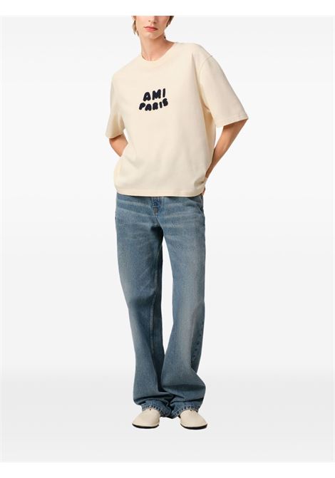 t-shirt ap patch unisex crema AMI PARIS | UTS075.726136
